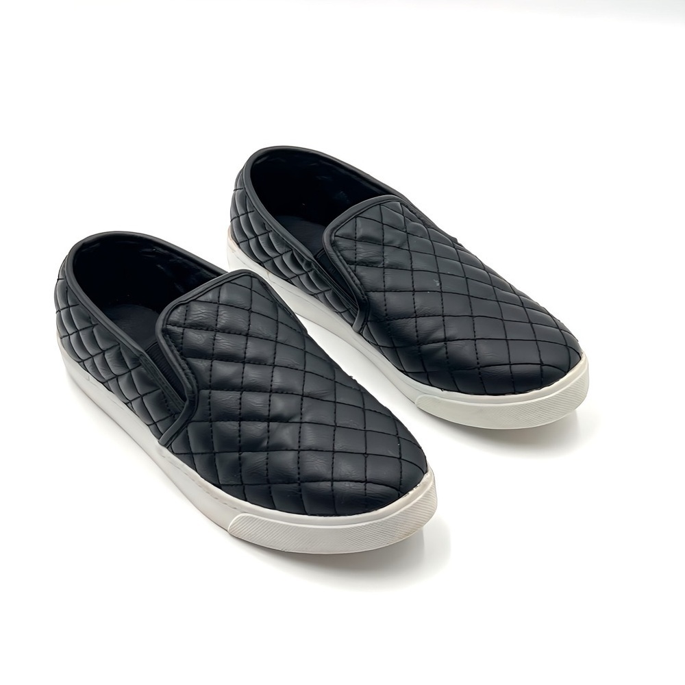 Soda Black Quilted Platform Slip On Sneakers Faux Leather Casual Comfy Women 8